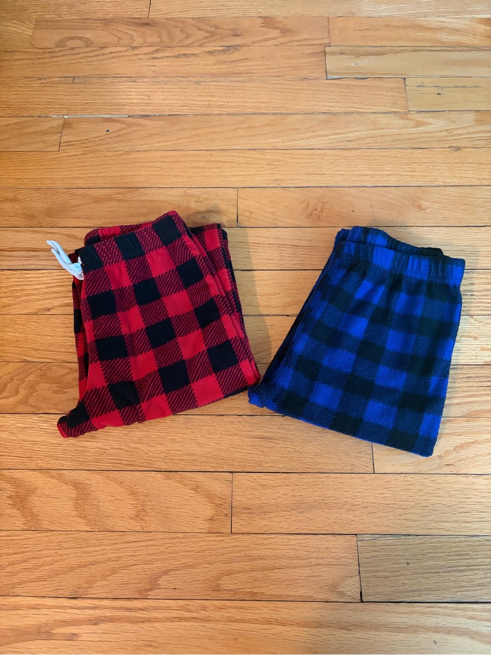 Plaid Flannel Pajama Pants - Red & Blue Buffalo Check